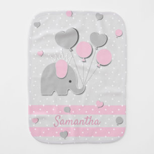 New mom Elephant Balloons Nursery Gift Baby Burp Cloth