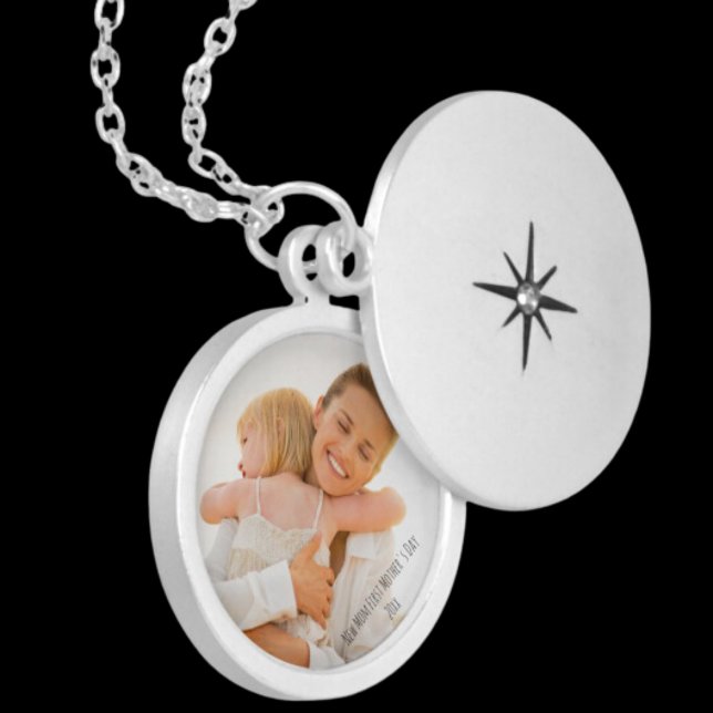 New Mom First Mother's Day Baby and Mom Photo  Locket Necklace (Creator Uploaded)