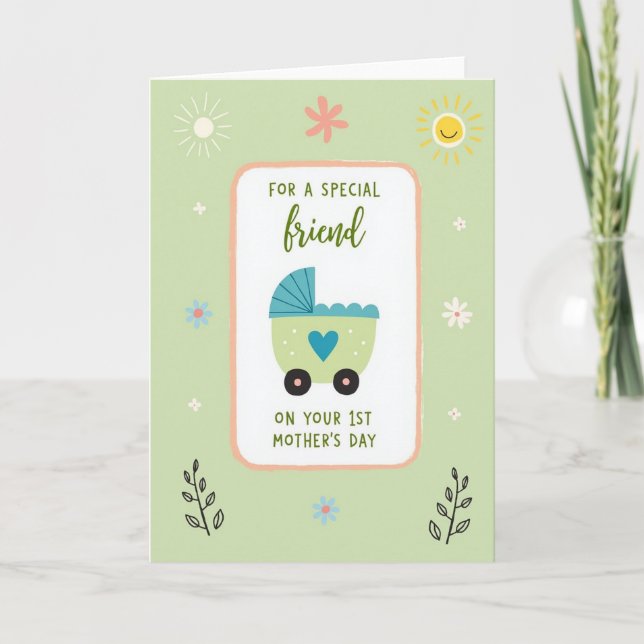 New Mom Floral Friends Card (Front)