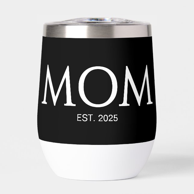 New Mom Gift Mom Established  Thermal Wine Tumbler (Front)