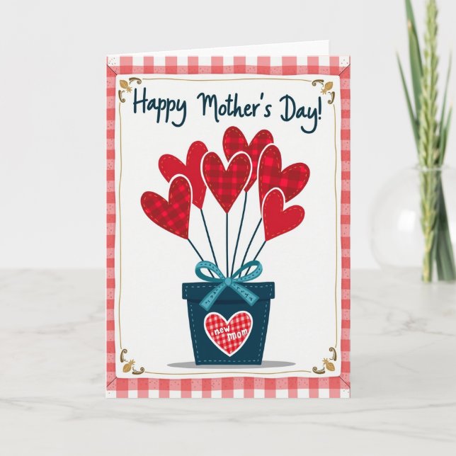 New Mom Heart Bouquet Card (Front)