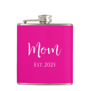 New Mom Hot Pink Elegant Stylish Mother's Day Flask