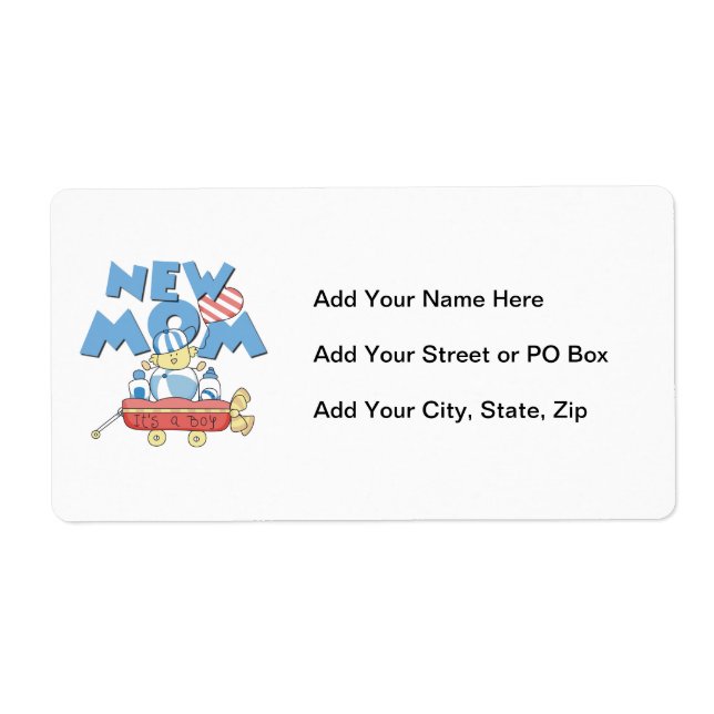 New Mom It's a Boy Gifts Label (Front)