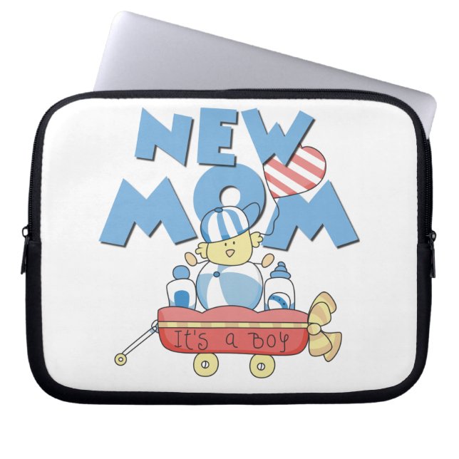 New Mom It's a Boy Gifts Laptop Sleeve (Front)