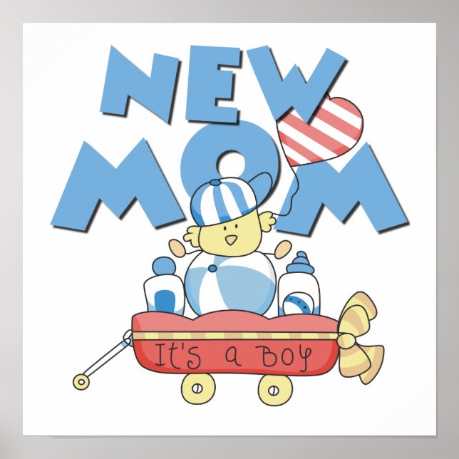 New Mom It's a Boy Gifts Poster (Front)