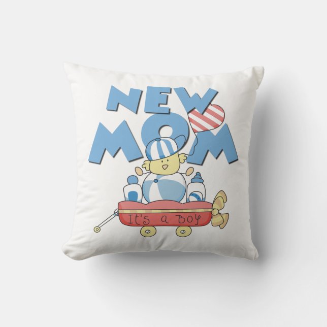 New Mom It's a Boy Gifts Throw Pillow (Front)