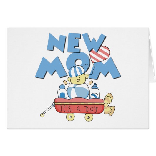 New Mom It's a Boy Tshirts and Gifts (Front Horizontal)