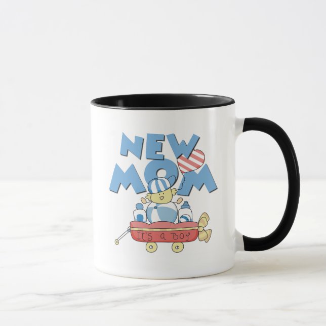 New Mom It's a Boy Tshirts and Gifts Mug (Right)