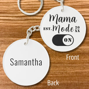 New Mom Keepsake Year Est. Mama Mode Personalized  Keychain