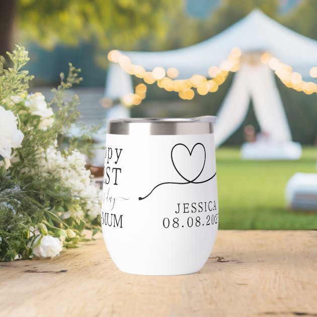 New Mom Love Heart First Mother’s Day Gift Thermal Wine Tumbler