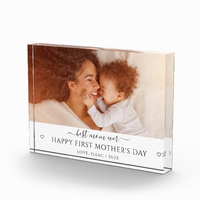 New Mom Mother's Day Personalized Photo Plaque (Right)
