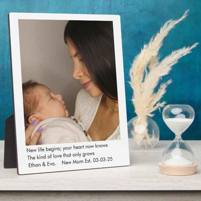 New Mom| One photo |Mother's Day Gift Plaque (Side)