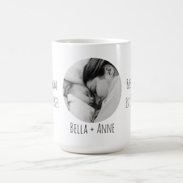New Mom|Personalized Names| One Photo Coffee Mug (Center)