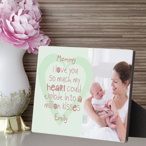 New Mom Photo _ I Love You Kids Poem Mint Plaque