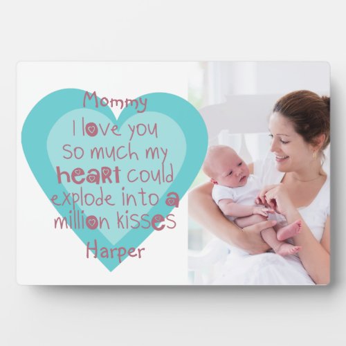 New Mom Photo _ I Love You Kids Poem Pink Blue Plaque