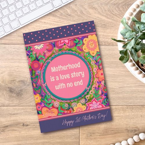 New Mom Quote Floral Pretty Unique Motherâs Day Card