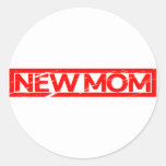 New Mom Stamp Classic Round Sticker