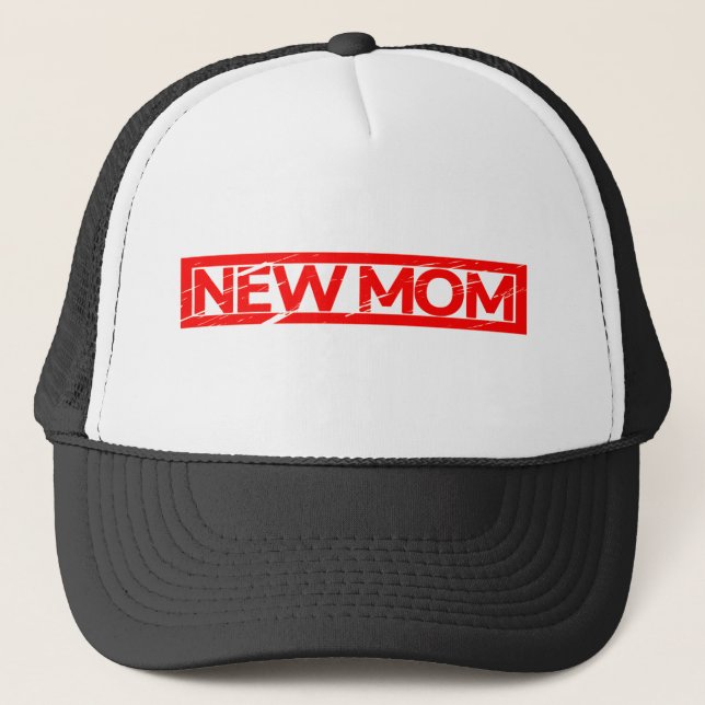 New Mom Stamp Trucker Hat (Front)