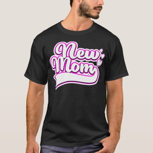 New Mom Vintage typeface T_Shirt