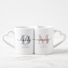 New Mommy and Daddy Monogram Pink and Grey
