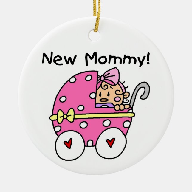 New Mommy Baby Girl Gifts Ceramic Ornament (Front)