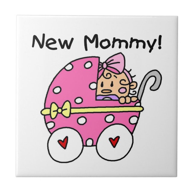 New Mommy Baby Girl Gifts Ceramic Tile (Front)