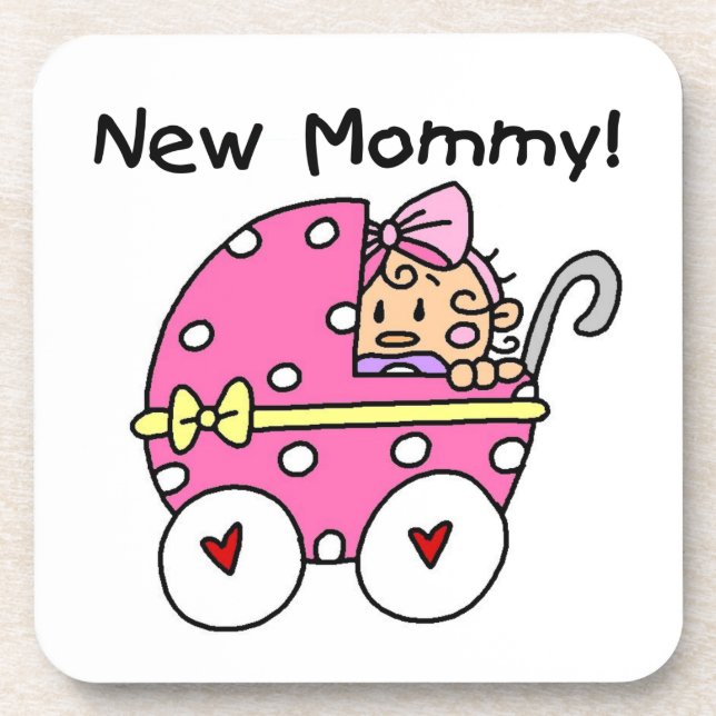New Mommy Baby Girl Gifts Drink Coaster (Front)