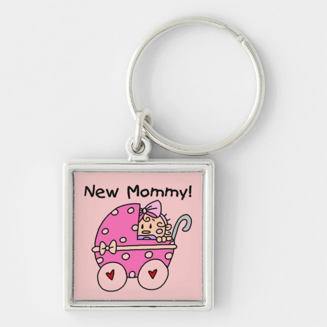 New Mommy Baby Girl Gifts Keychain (Front)