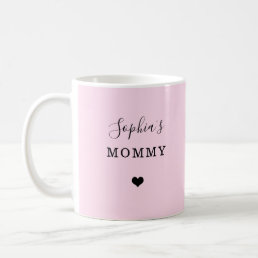 New Mommy - Child&#39;s Name with Simple Heart Coffee Mug