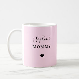 New Mommy - Child's Name with Simple Heart Coffee Mug