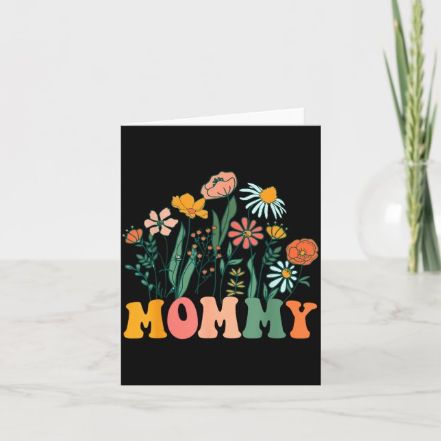 New Mommy Wildflower First Birthday &amp; Baby Sho Card (Front)