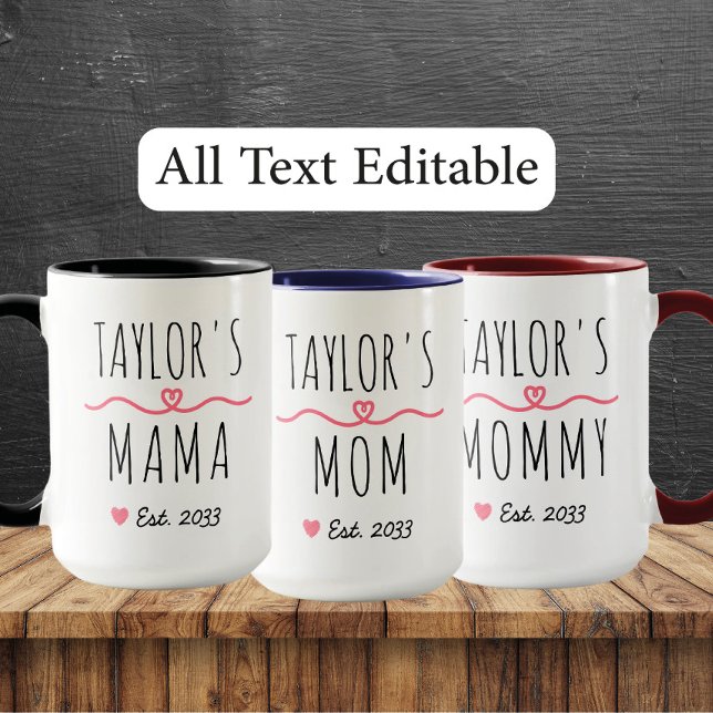 New Mommy with Custom Name, Title & Est. Year Mug (Creator Uploaded)