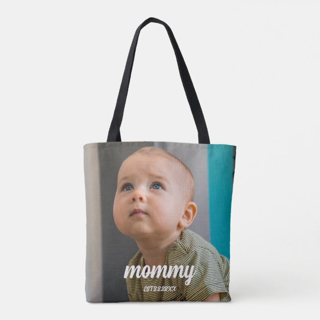 New moms Personalized Minimal  Tote Bag (Back)