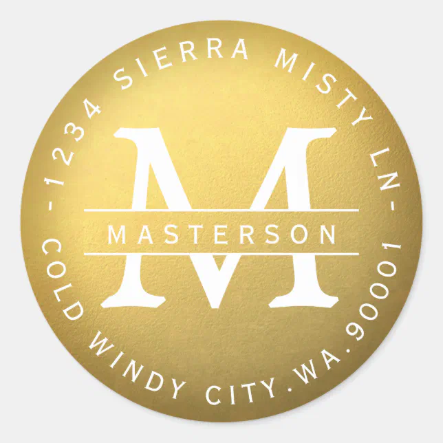 Tara R Monogram New Monogram Gold Circular Label for Tara | Zazzle