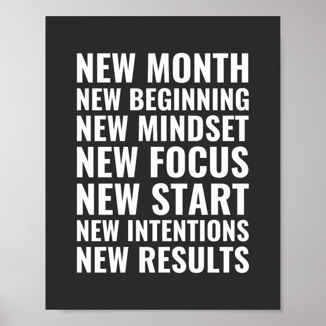 New month new beginning Motivational Poster (Front)