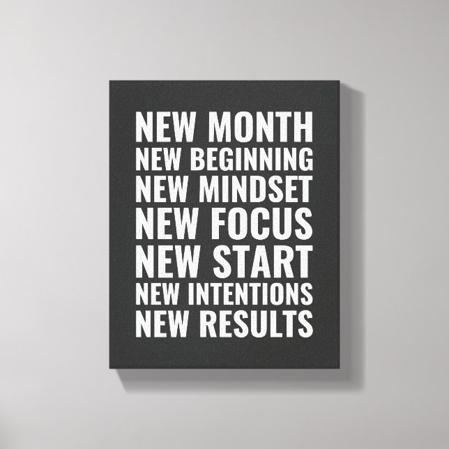 New Month New Beginning Motivational Wall Art (Front)