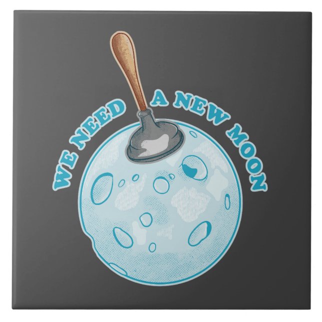 New moon astrology astronomy ceramic tile (Front)