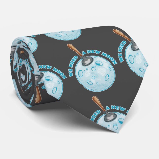 New moon astrology astronomy neck tie (Rolled)