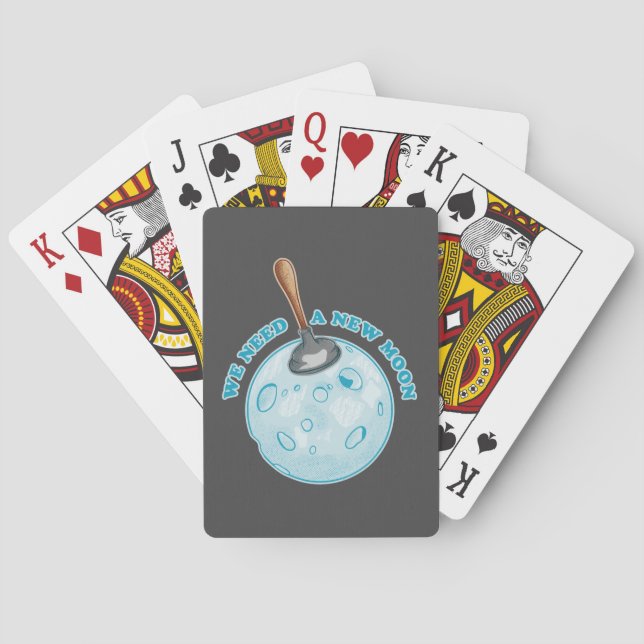 New moon astrology astronomy poker cards (Back)