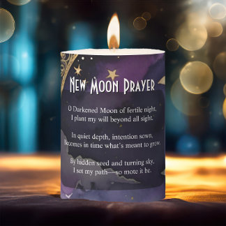 New Moon Invocation Pagan Prayer Ritual Pillar Candle