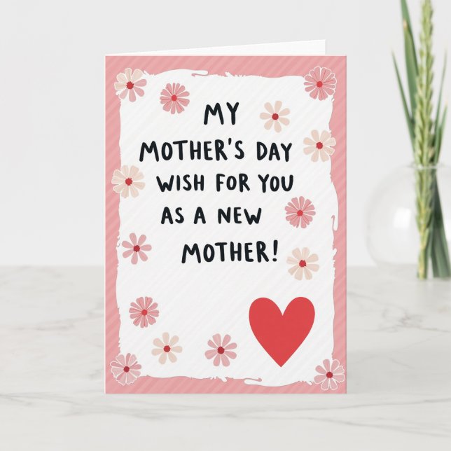 New Mother Floral Wish Card (Front)