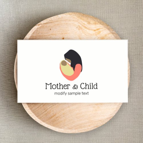 New Mother Holding Baby Logo Business Card