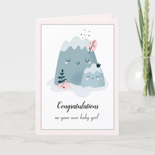 New Mother Mom Baby Girl Congratulations Greeting Holiday Card