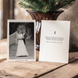 New Mr and Mrs First Christmas Wedding Photo Holiday Card