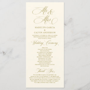 New Mr and Mrs, Vintage Gold, Wedding Ceremony Pro Program