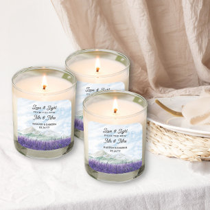 New Mr & Mrs Mountain Lavender Wedding Favor Square Sticker