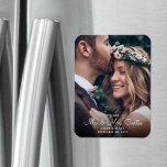 New Mr & Mrs Newlyweds Photo Chic Wedding Keepsake Magnet<br><div class="desc">Add an elegant touch to the newlyweds home decorations with a simply stylish "new Mr & Mrs" custom photo wedding keepsake magnet. The picture and all wording on this template are simple to customize. The white lettering overlay design feature one picture of your choice, chic trendy script calligraphy, and modern...</div>