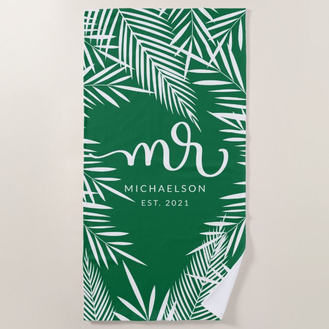 New Mr. | Tropical Leaves Beach Towel (Front)