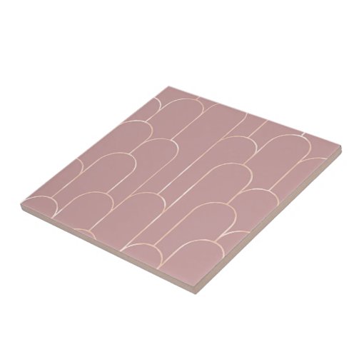 New Muted Pink Art Deco Style Ceramic Ceramic Tile | Zazzle