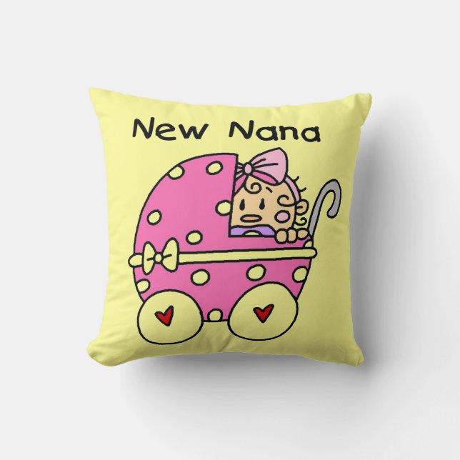New Nana Baby in Carriage Gifts Throw Pillow (Front)
